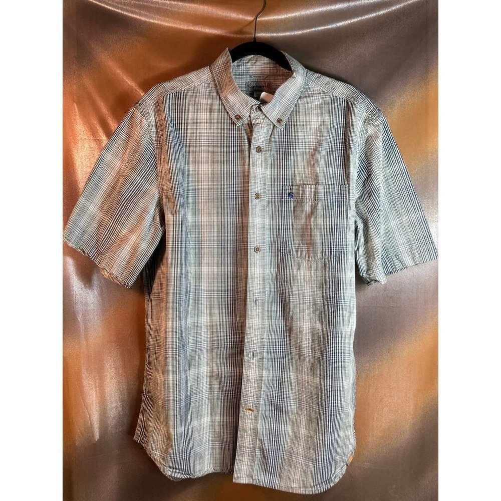 Short sleeve plaid carhartt button down Shirt ‎ 48” chest  W